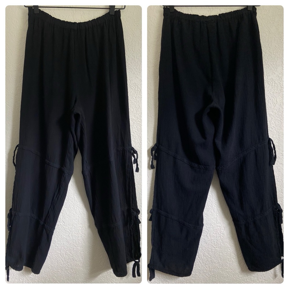 Abacá Cotton Gauze Side Tie Cropped Pants